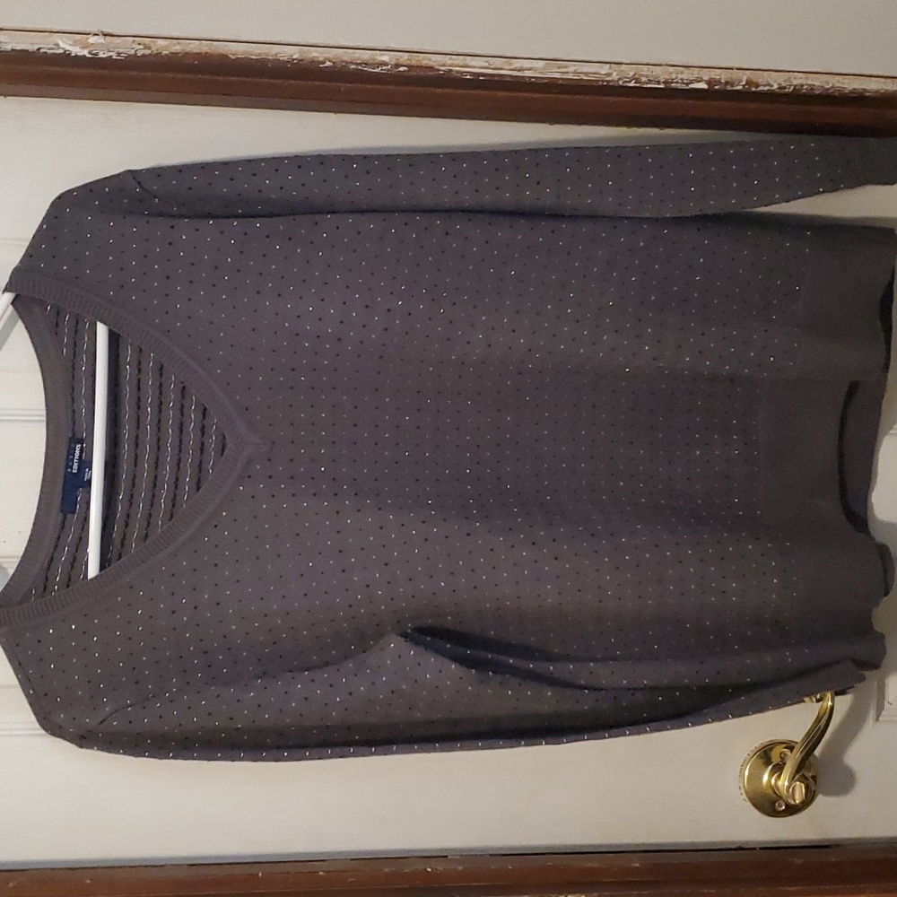 Gray Sweater with Black and Silver Dots